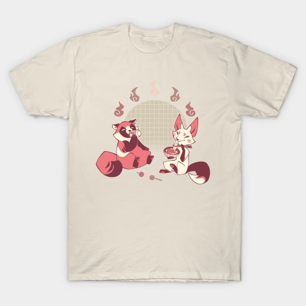 Tanukitsu snack time in latte flavor T-Shirt by Colordrilos